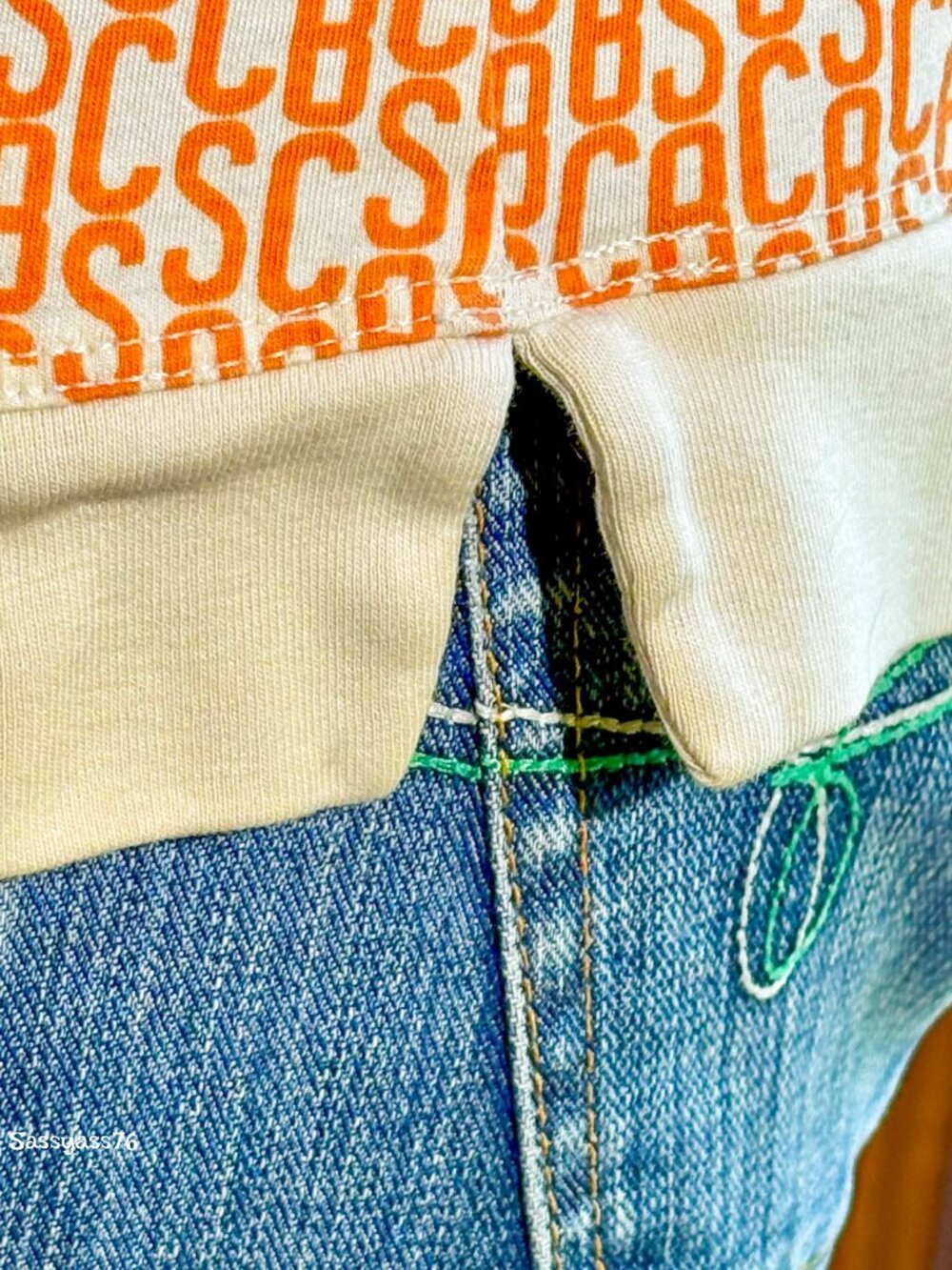 🆕SEE BY CHLOE▪️RARE Cream & Orange Monogram Long Sleeve Cotton Top - Picture 5 of 8